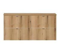 [en.casa] Mueble de Baño Bajo Lavabo Newport Conjunto de Baño Suspendido con 4 Cajones y Encimera de 120 cm Instalación Mural 120 x 60 x 40 cm - Efecto Roble