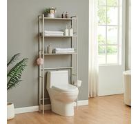 [en.casa] Mueble de Baño Ljukhobro sobre el Inodoro Estantería de Baño con 3 Estantes Armario Alto para Cuarto de Lavado Diseño Industrial 164 x 64 x 20 cm - Gris