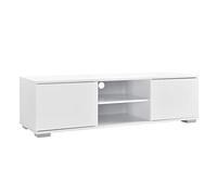 [en.casa] Mueble de televisión Mesa de Tele Consola Compartimiento 34,5 x 120 x 40cm MDF Blanco Brillo