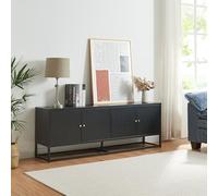 Mueble de tv janakkala acero 153x35x55cm - negro [en.casa]