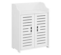 [en.casa] Mueble para Baño 62 x 45 x 25 cm Mueble Auxiliar para Baño con 2 Puertas y con Estante WPC Blanco