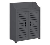 [en.casa] Mueble para Baño 62 x 45 x 25 cm Mueble Auxiliar para Baño con 2 Puertas y con Estante WPC Gris Oscuro