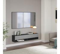 [en.casa] Mueble TV para Pared Halmstad 140x31x30cm Negro