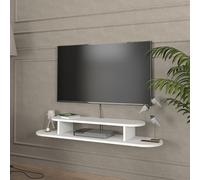 Mueble de tv targema con compartimento 120x30x16cm - blanco [en.casa]