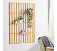 Estantería de pared røst 3 estantes bambú 120 x 80 x 13 cm - natural [en.casa]