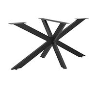 [en.casa] Pata para Mesa de Comedor DYI Pie para Muebles Armazón en Forma de Estrella con Protección para Suelo Acero 120 x 68 x 71 cm Negro Mate