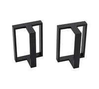 [en.casa] Patas para Muebles Juego de 2 Patas de Mesa Auxiliar Mesa de Centro Banco Forma de T Set de 2X Patas con Protectores de Suelo DIY Acero 42 x 30 x 20 cm - Negro