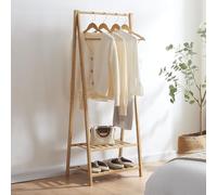 Pechero burro öckerö con 2 estantes bambú 150 x 60 x 40 cm - color natural [en.casa]