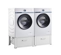Pedestal doble para lavadora y secadora heyen cajones 127 x 54 x 31 cm blanco [en.casa]