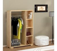 Perchero burro nesbyen con 4 estantes aglomerado 126x90x30 cm efecto roble [en.casa]