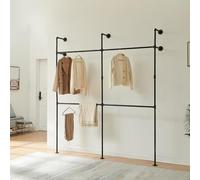 Perchero de pared kenävatka 222x201x31 cm acero - negro [en.casa]