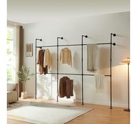 Perchero de pared kenävatka 222x296x31 cm acero - negro [en.casa]