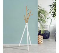 Perchero de pie laerdal 172x49x49 cm forma de árbol blanco [en.casa]