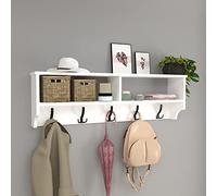 Perchero mural åstorp aglomerado/plástico 120 x 22 x 37 cm blanco [en.casa]