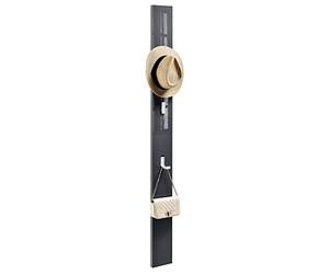 [en.casa] Perchero Panel Hansnes Mueble Recibidor Perchero de Pared con 3 Ganchos Abatibles para Entrada Pasillo Oficina MDF Metal 165 x 15 x 2,5 cm - Gris Alto Brillo