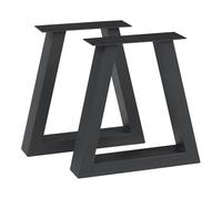 [en.casa] Set de 2 Patas de Mesa Greiling Conjunto de 2 Pies de Mueble DIY con Patas Niveladores de Estilo Atemporal en Forma de Trapecio Acero Sinterizado 40 x 40 cm - Negro