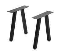 [en.casa] Set de 2 Patas de Mesa Heustreu Conjunto de 2 Pies de Mueble DIY con Patas Niveladores de Estilo Atemporal Acero Sinterizado 45 x 40 cm - Negro