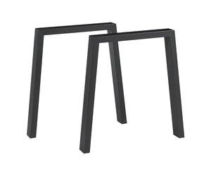 [en.casa] Set de 2 Patas de Mesa Kraftisried Conjunto de 2 Pies de Mueble DIY con Patas Niveladores de Estilo Atemporal Acero Sinterizado 72x70 cm - Negro