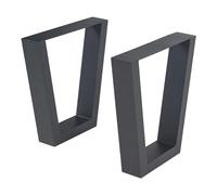 [en.casa] Set de 2 Patas de Mesa Lalling Conjunto de 2 Pies de Mueble DIY con Patas Niveladores de Estilo Atemporal en Forma de Trapecio Acero Sinterizado 43 x 25/40 cm - Negro