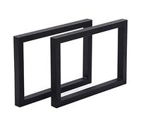 [en.casa] Set de 2X Patas de Banco Juego de 2 Patas de Muebles Asiento Bancas Armazón de Mesa Duradero Acero Negro Mate - 35 x 50 cm
