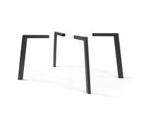 [en.casa] Set de 4 Patas para Mesa de Comedor Hostang DIY Conjunto de Patas para Muebles Armazón de Mesa de Escritorio con Patas Niveladores Acero 50 x 8 x 71 cm - Negro