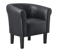 Sillón relax jelgava plástico piel sintética 70x70x58 cm negro [en.casa]