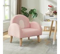 [en.casa] Sofá Infantil Sorreindi Sofá Sillón para Niños de Diseño Lúdico Felpa Suave Dormitorio Asiento Infantil Sala de Juegos 50 x 50 x 45 cm - Rosa