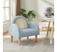 [en.casa] Sofá Infantil Sorreindi Sofá Sillón para Niños de Diseño Lúdico Felpa Suave Dormitorio Asiento Infantil Sala de Juegos 50 x 50 x 45 cm - Azul