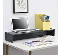 [en.casa] Soporte para Monitor 100 x 27 x 15 cm Base para Pantalla para Mesa de Ordenador Organizador de Escritorio para Monitor o Portátil Gris Oscuro