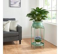 Soporte para plantas altena 2 niveles metal 60x27x27cm - verde [en.casa]