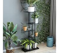 [en.casa] Soporte para Plantas de 4 Niveles Estantería para Oficina 4 Estantes Porta Macetas Decoración Interior Metal 98 x 44 x 22 cm Negro