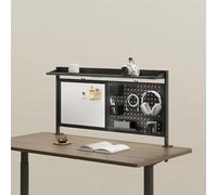 [en.casa] Tablero Perforado Virvik Organizador de Escritorio Panel Perforado con Estante Pizzarra Cajas para Accesorios de Oficina Despacho Estudio 117 x 73 cm - Negro