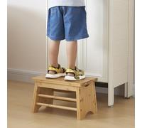 [en.casa] Taburete para Cocina Baño Reposapiés Escalón Infantil Apto para Exterior/Interior Multiusos Estable máx. 100 kg Bambú 33 x 22 x 20 cm - Natural