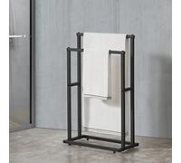Toallero omalo con 2 barras en forma escalonada acero 78 x 48 x 24 cm negro [en.casa]
