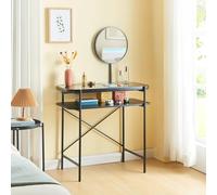 Tocador maquillaje hjelmeland con espejo 129x80x44cm - negro [en.casa] 129 cm