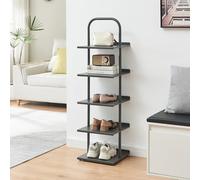 [en.casa] Zapatero Poytya Organizador de Zapatos para 5 Pares Almacenaje Estantería Abierto para Calzado de 5 Niveles Acero 119 x 34 x 32 cm - Antracita