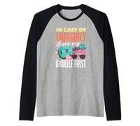 En Caso de Emergencia Guardar mi Ukelele Primer músico Camiseta Manga Raglan