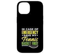 En Caso de Emergencia Save My Tennis Racket First Tennis Carcasa para iPhone 14