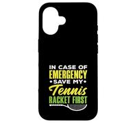 En Caso de Emergencia Save My Tennis Racket First Tennis Carcasa para iPhone 16
