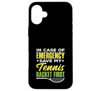 En Caso de Emergencia Save My Tennis Racket First Tennis Carcasa para iPhone 16 Plus