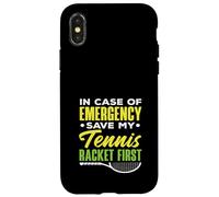 En Caso de Emergencia Save My Tennis Racket First Tennis Carcasa para iPhone X/XS