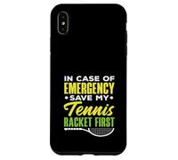 En Caso de Emergencia Save My Tennis Racket First Tennis Carcasa para iPhone XS MAX