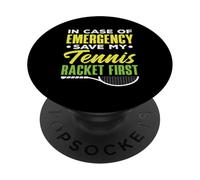 En Caso de Emergencia Save My Tennis Racket First Tennis PopSockets PopGrip Adhesivo