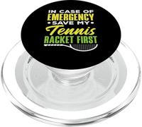 En Caso de Emergencia Save My Tennis Racket First Tennis PopSockets PopGrip para MagSafe