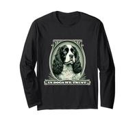 En Cavalier King Charles Spaniel confiamos divertido perro vintage Manga Larga