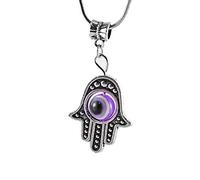 En color morado irlandés de la suerte Fallen Saint con cuentas de las piedras de ojo de plata de ley de color plateado y dorado collar con colgante en forma amuleto de joyería Cábala para lámpara de techo de