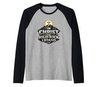 En Cristo, la Roca sólida, Estoy de pie, Regalo de fe Camiseta Manga Raglan