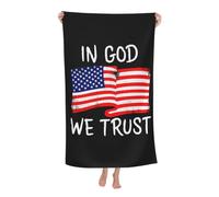 En Dios Confiamos Cristianismo Patriótico 4 De Julio Bandera De EE. UU. Sábana De Baño Sin Arena Toallas De Piscina Ligero Toalla De Playa para Sauna Natación Gimnasio Hotel 80X130Cm