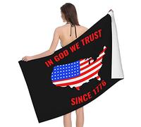 En Dios Confiamos Cristianismo Patriótico 4 De Julio Bandera De EE. UU. Sábana De Baño Sin Arena Toallas De Ducha Suave Toallas De Piscina para Camping Gimnasio Hogar Natación 80X130Cm