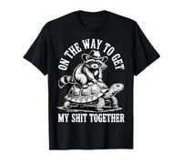 En el Camino a Conseguir mi Mierda Juntos Mapache Tortuga Camiseta